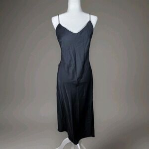Fabletics Slip Dress Midi Maxi Length Black Size XL Spaghetti Straps Large